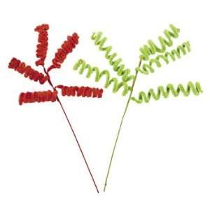  Red & Green Chenille Curly Picks   Adult Crafts & Floral 