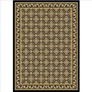  Silk Road Damask Black Contemporary Rug Size 2 x 3 