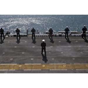  Sailors Man the Rails on the Amphibious Assault Ship Uss 