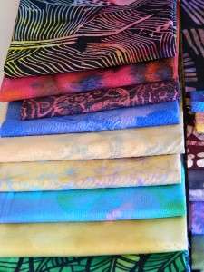 Batik & Tie Dye Lot of 47 Fat Quarters & 5 yds Fabric Quilt Quilting 