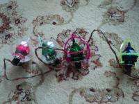 Set of 4 Vintage Merry Glow Christmas Rotating Spinning Spinner 