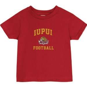 IUPUI Jaguars Cardinal Red Toddler/Kids Football Arch T Shirt
