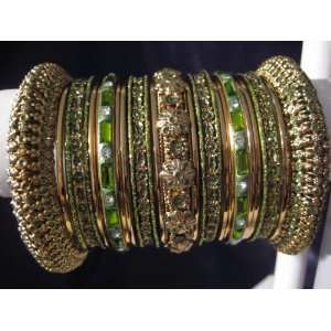 Indian Bridal Collection Panache Indian Henna Green Bangles Set in 