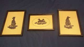 Silhouette Dogs Wall Hanging by Larry Puddle Picture Frame Home Decor 