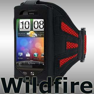 SPORT ARMBAND HOLDER CASE POUCH FOR HTC WILDFIRE RED  