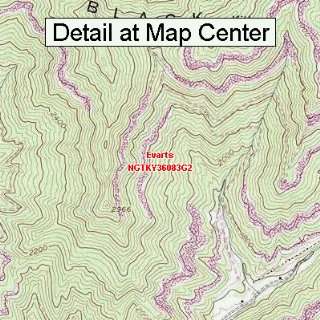 USGS Topographic Quadrangle Map   Evarts, Kentucky (Folded/Waterproof 
