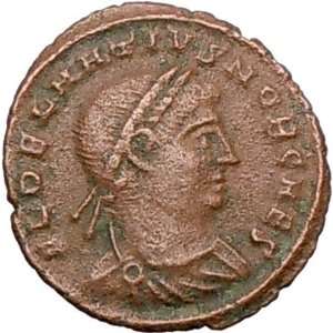 DELMATIUS 336AD Roman Caesar Authentic Ancient Coin Soldiers Legions 