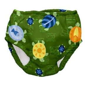    iPlay Swim Diaper Boys Olive Turtles Pattern (Small 10 18 lb) Baby