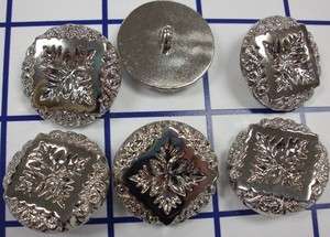 Silver Snowflakes Plastic Buttons Fasteners 1wide  