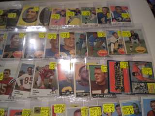   FLEER 1957,1958,1959,1960 TO 1970 FOOTBALL STARS, HOF CARD LOT  