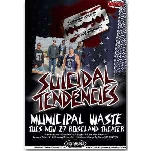 Suicidal Tendencies Poster   1st Concert Flyer   Municipal Waste