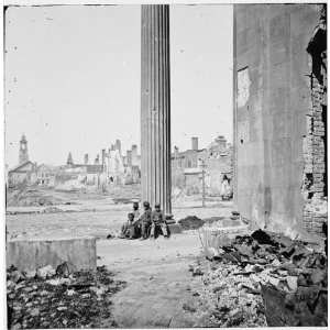 Civil War Reprint Charleston, S.C. View of ruined buildings through 
