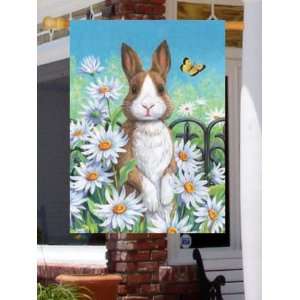    Bunny and Daisies Decorative House Flag Patio, Lawn & Garden