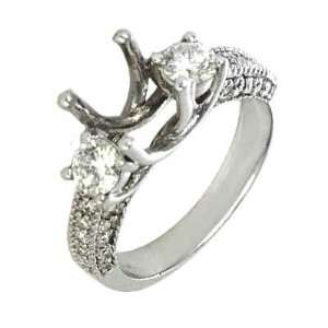  0.80 Ct Vintage Inspired Diamond Engagement Ring Setting 