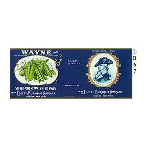  Authentic Vintage Wayne Pea Can Labels Set of 6 
