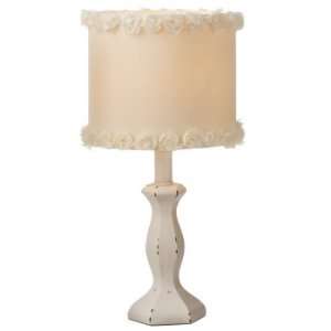   Vintage French Ivory Fleur Accent Table Lamp Home Decor Home