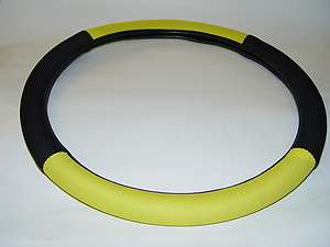 VAUXHALL CORSA Fabric Car Steering Wheel Cover in BLACK & YELLOW (37 