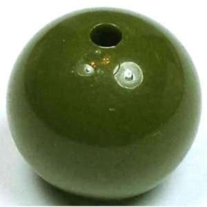  Olive Round Plastic Opaque Beads (40 pcs). 12mm 044203 