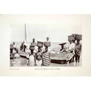  1923 Print Kavirondo African Tribe Fishing Lake Victoria 