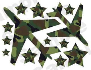 CAMO ARMY HUNTING LEAVES LEAF BOY WALL STICKERS DECALS  