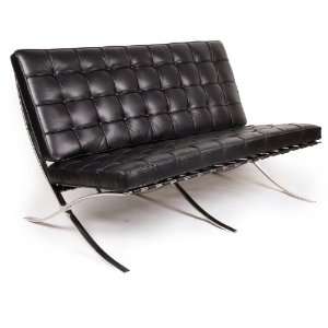   Pavilion Loveseat 2 Seater, Black Aniline Leather