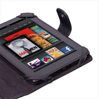 Black PU Leather Folio Carry Case Cover for  Kindle Fire  
