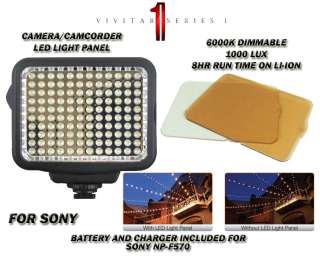 VIV. Video Light 120 LED DIMMABLE 6000K1000 LUX for Sony HDR FX1 DCR 