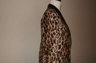 NEW $995 Elizabeth and James Foster Leather Lapel Leopard Print faux 