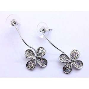  Beautiful 4 Petal Flower Pin Drop Earrings Jewelry