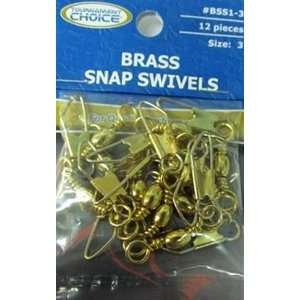 Tournament Choice Size 3 Brass Snap Swivels   12 pack  