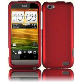 For Virgin Mobile HTC One V Primo Phone Accessory Red Rubberized Hard 