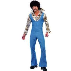  60s 70s Groovy Dancer Male Jumpsuit Fancy Dress   Large 