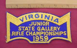 Vintage 1959 Virginia State Police Junior Gallery Rifle Championship 