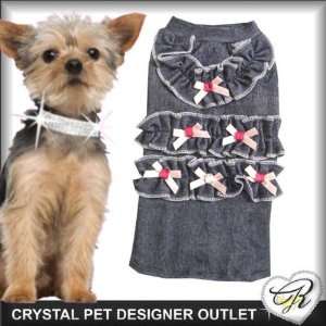  Xs Luxury Jeans Ruffle Chihuahua Hoodie Sweater Handmade in Italy 