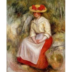  Oil Painting Gabrielle in a Straw Hat Pierre Auguste 
