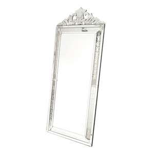 91 Tall LEANING Venetian Mirror, Parisian CHIC Shabby Vintage French 