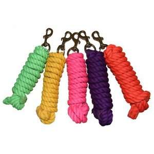  10 ft Cotton Lead Rope Brass Bolt Snap Lot of 5 Colors 