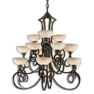  UT21082   Chestnut Brown Fifteen Light Chandelier