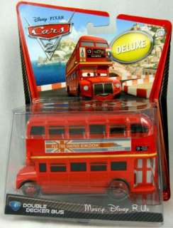 Disney Pixar CARS 2 Deluxe Double Decker Bus UK England  