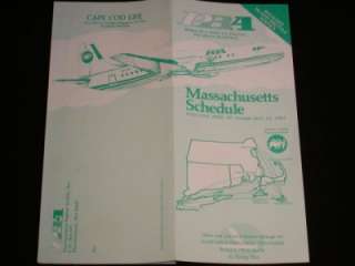 Vintage AIRLINES TIME TABLE   PBA AIR   Massachusetts Schedule, May 15 