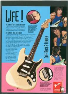 1994 Jeff Beck Fender Stratocaster Vintage Print Ad  