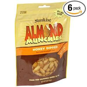 Sunkist Almond Munchies, Honey Dipped, 5 Ounce Units (Pack of 6 