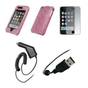  Apple iPhone 3G, 3G S   Premium Pink Diamond Bling Design 