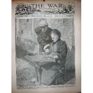    WW1 1916 Belgium Woman Lace Making Bobbins Soldier