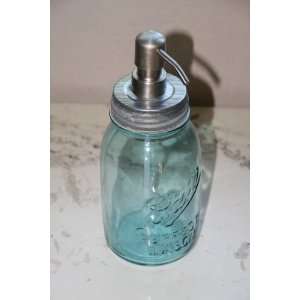   Mason Jar Soap Dispenser with Metal Stainless Pump   Vintage Quart Jar