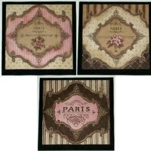  3pc. Vintage Paris French Scroll Wall Plaque Set Office 