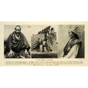   Lama Tibetan Natives Costume Tibet China   Original Halftone Print