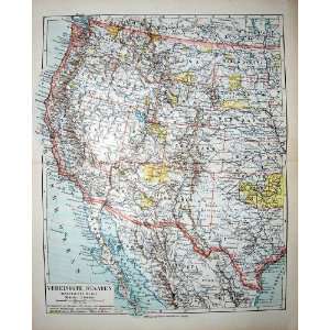   German Atlas 1900 Map Vereinigte Staaten America