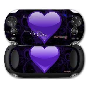  Sony PS Vita Skin Glass Heart Grunge Purple by 