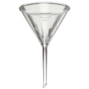 Corning Pyrex 6180 65 Borosilicate Glass Fluted Funnel, with Short 